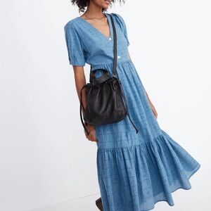 Madewell The Piazza Crossbody Bag in True Black Leather